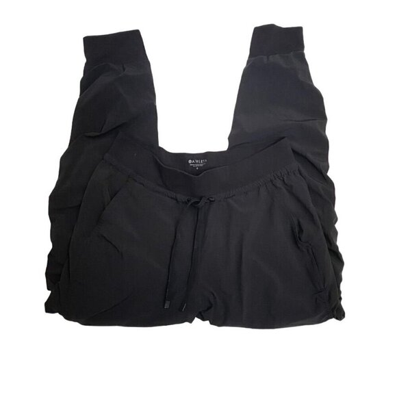 Athleta Ruched Black Attitude Joggers Pants Size 6 Dance Yoga Athleisure - Picture 6 of 8